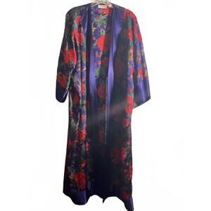 Vintage Victoria’s Secret Gold Label Floral Robe/Satin  S (will fit up to XL)